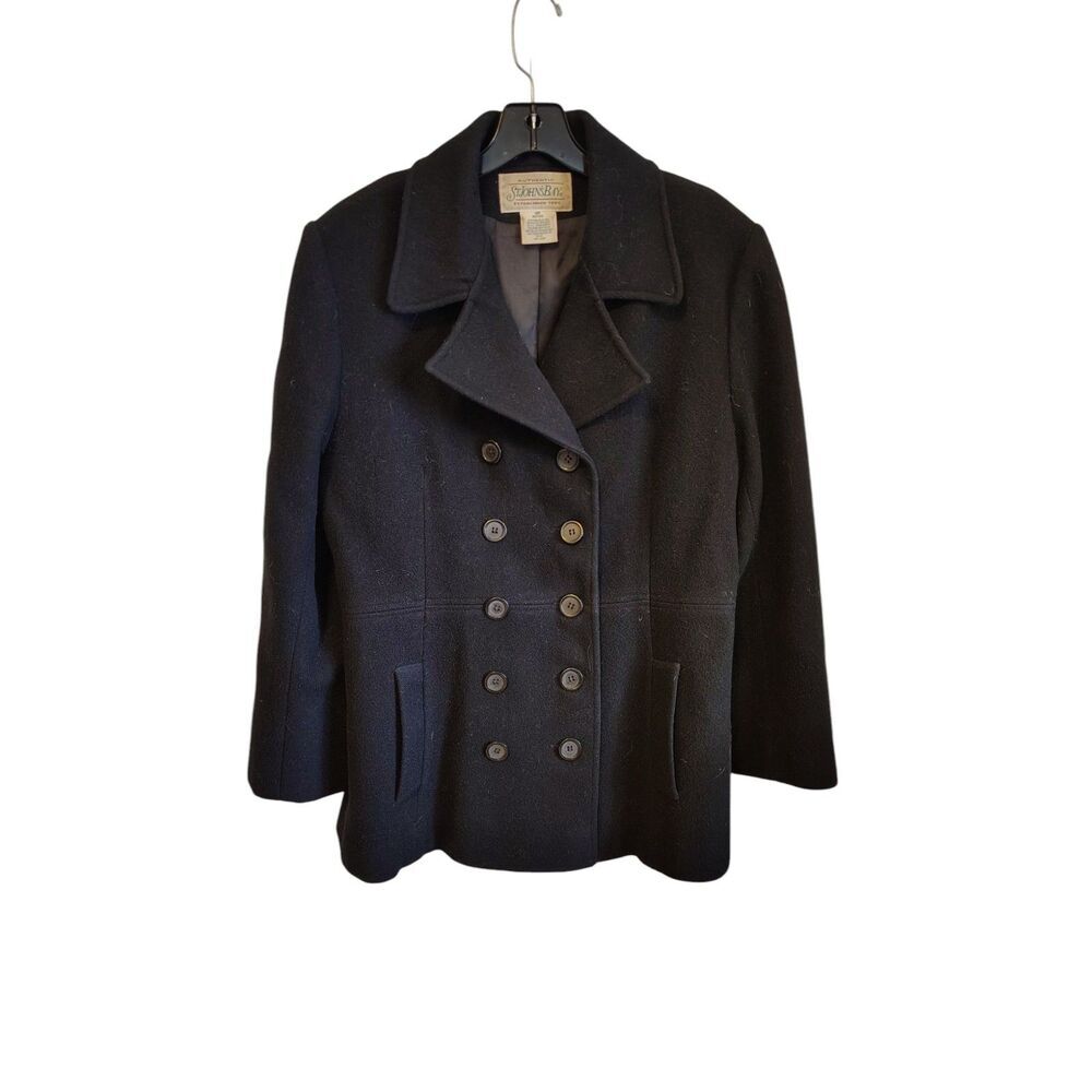 Vintage St. Johns Bay 10P‎ Petite Women's Black Pea Coat